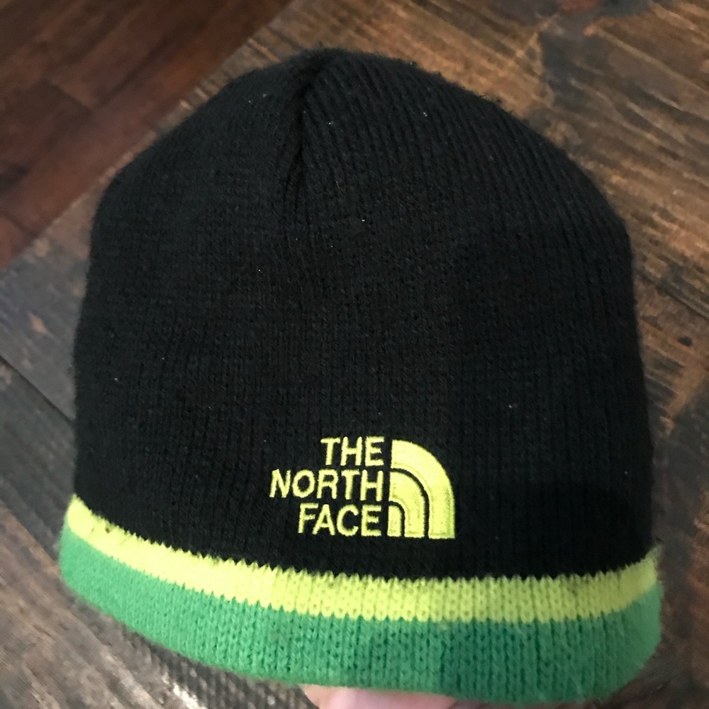 The North Face Black and Green Beanie